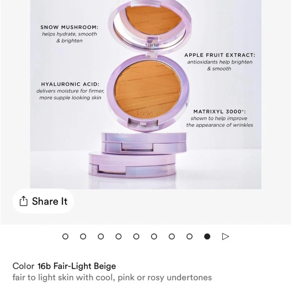 Tarte Face Tape Pressed Powder 16B Fair Light Beige NEW